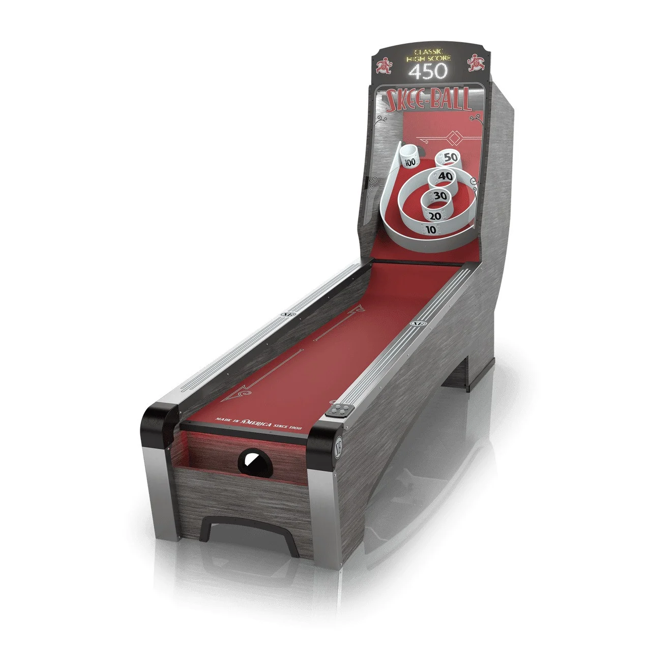 Skee Ball Product Detail Page Home Alleys Premium Hero Image Scarlet