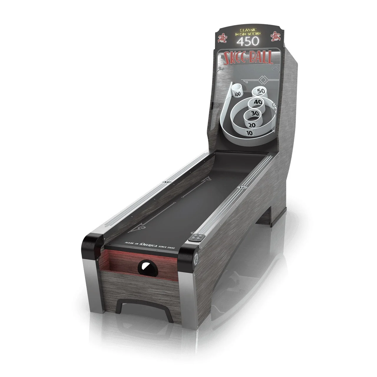 Skee Ball Product Alleys Premium Hero Image Coal front view