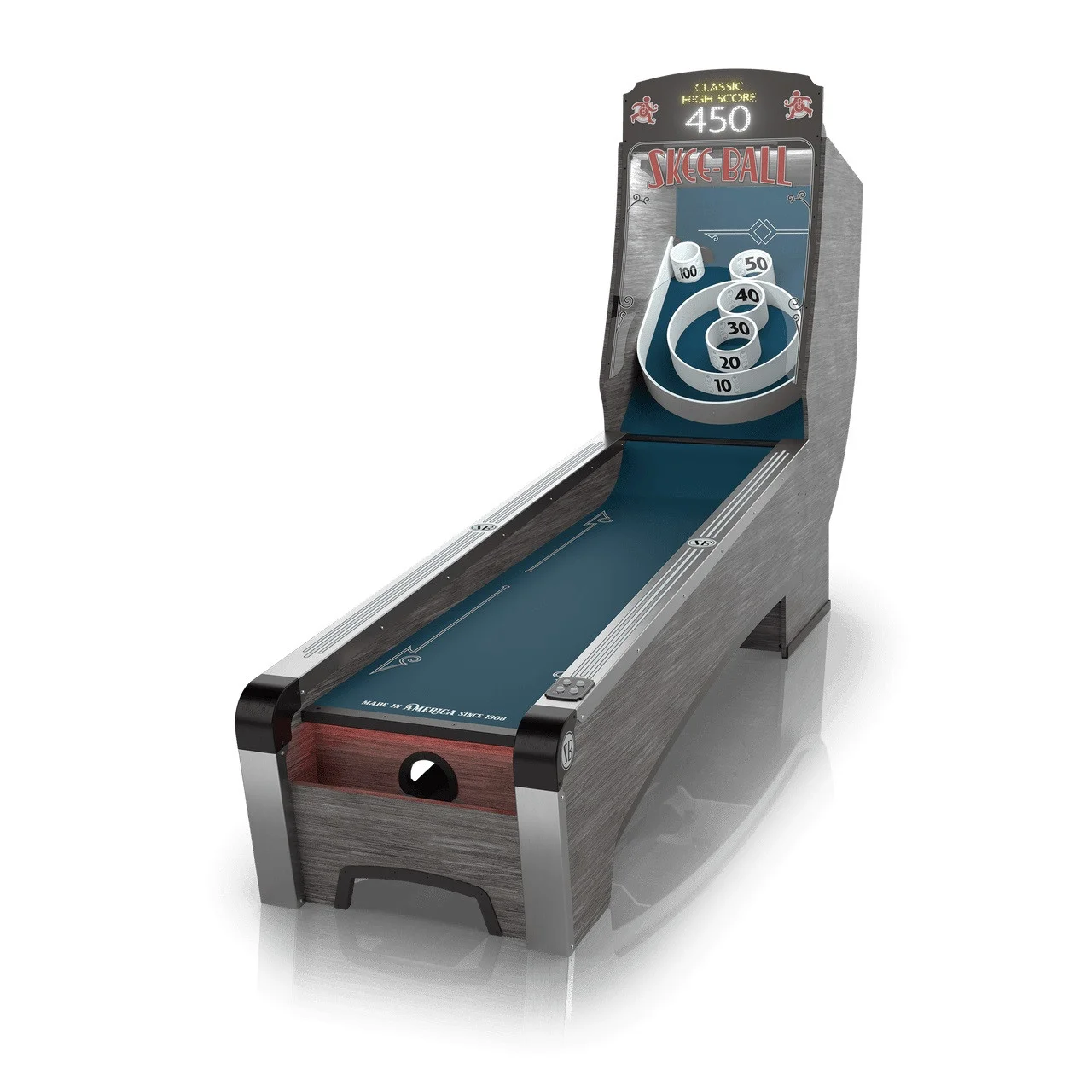 Skee Ball Page Home Alleys Premium Hero Image Indigo front view